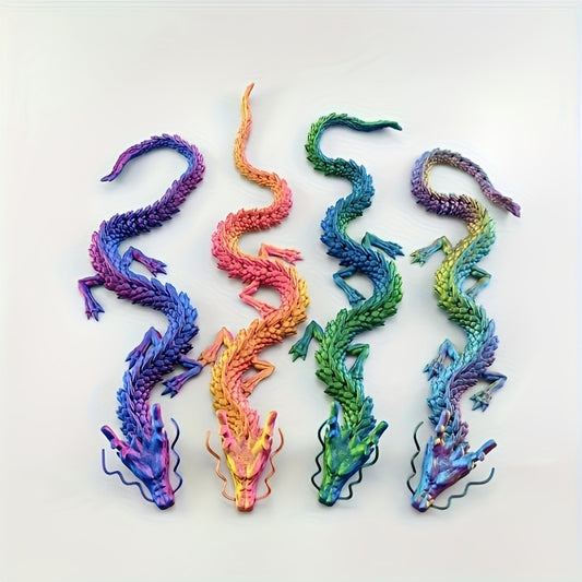 Exquisite 23.62inch 3D Printed Dragon Beads Ornament Figurine - Intricately Detailed Collectible Masterpiece with Vibrant Colors and Textures - Ideal Gift for Creative Collectors, Dragon Enthusiasts, and Fantasy Fans