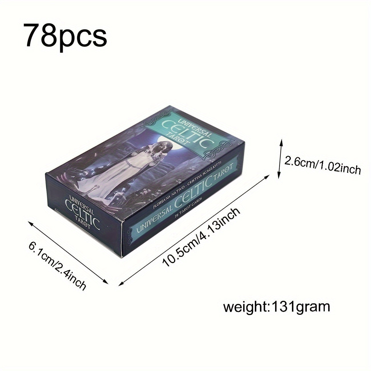 1pc, Universal Celtic Tarot 78 Cards Deck, English, Electronic Pdf File Guide, For Family Party Table Card Game, Magical Fate Divination Card