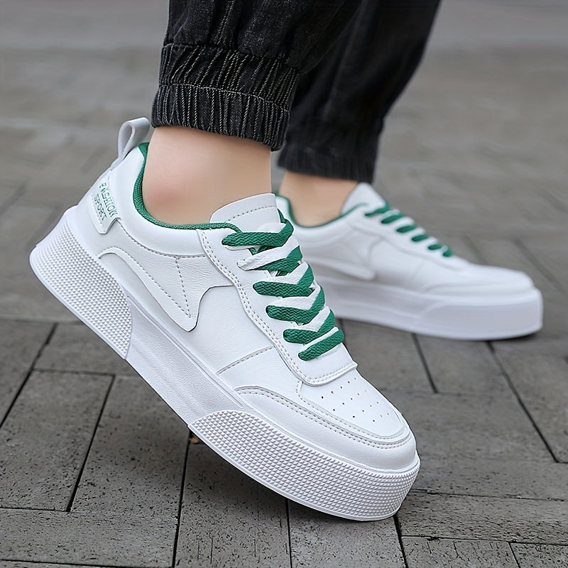 Mens Minimalist Skate Shoes - Lightweight & Fashionable Platform Sneakers - Breathable, Non-Slip, and Durable - Ideal for Casual Wear and Skating - Designed for Style and Performance