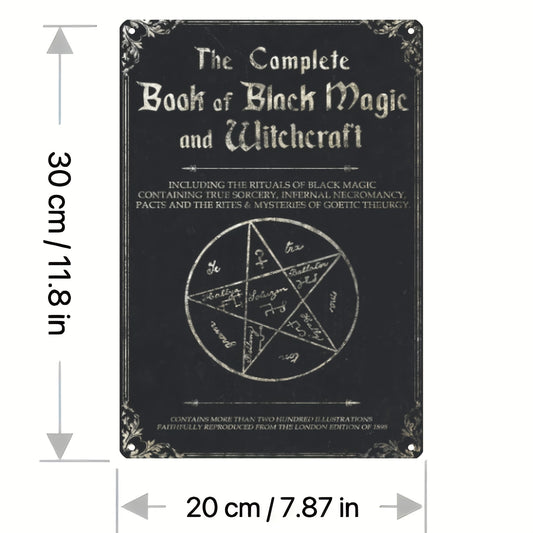 1pc, The Complete Book Of Black Magic And Witchcraft, Metal Tin Sign (8 "x12" 20cm *30cm) Metal Tin Sign Vintage, Metal Tin Sign For Room, Signs Funny Vintage Outside, Tin Signs For Outdoors, Signs For Home Decor, Signs, Bar